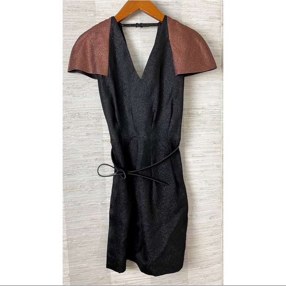 3.1 phillip Lim Black Bronze Metallic Belted Dress - Picture 5 of 7